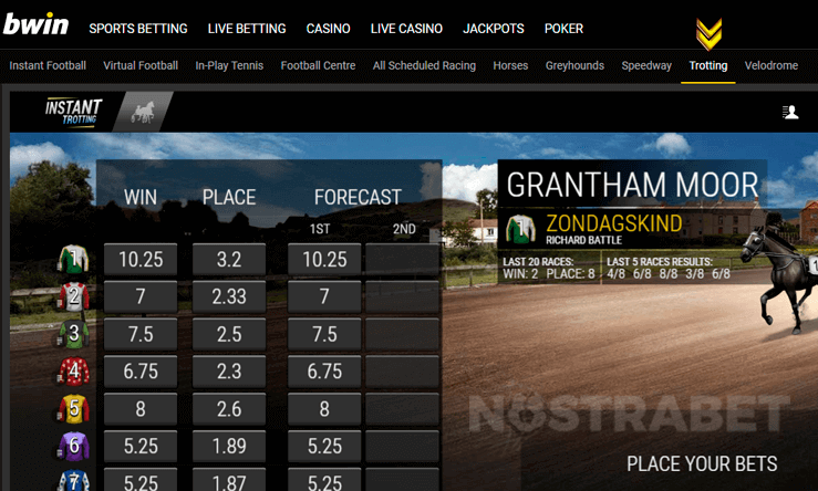 Virtual trotting on Bwin